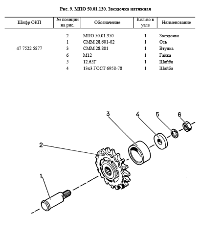 Звездочка натяжная МПО 50.01.130: купить в Воронеже