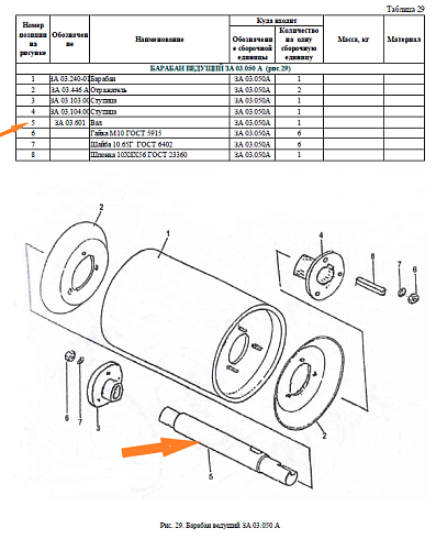 Вал ведущего барабана триммера ЗА 03.601: купить в Воронеже