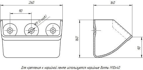 Ковш норийный полимерный МАСТУ 100: купить в Воронеже